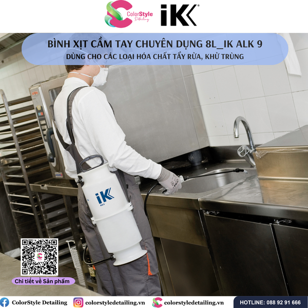  IK ALK 9 - Bình Phun Hóa Chất Tẩy Rửa Khử Trùng 8L 