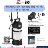  IK E FOAM PRO 12 - Bình Phun Tạo Bọt, Hoạt Động Bằng Pin, 10L 