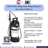  IK E Multi Pro 12 - Bình Xịt/Phun Hóa Chất Bằng Pin Dung Tích 10L 