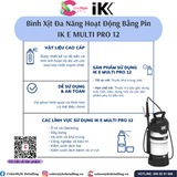  IK E Multi Pro 12 - Bình Xịt/Phun Hóa Chất Bằng Pin Dung Tích 10L 