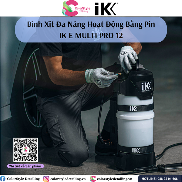  IK E Multi Pro 12 - Bình Xịt/Phun Hóa Chất Bằng Pin Dung Tích 10L 