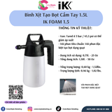  IK FOAM 1.5 - Bình Xịt Tạo Bọt Cầm Tay, Dung Tích 1.5L, Số 81776 