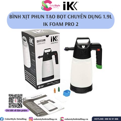  Bình xịt hóa chất tạo bọt hoạt động bằng tay IK FOAM PRO (1.9 Lít) 