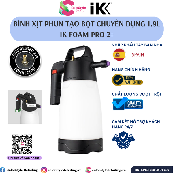  BÌNH XỊT TẠO BỌT IK FOAM PRO 2 & 2+ DUNG TÍCH 1.9L CHÍNH HÃNG 