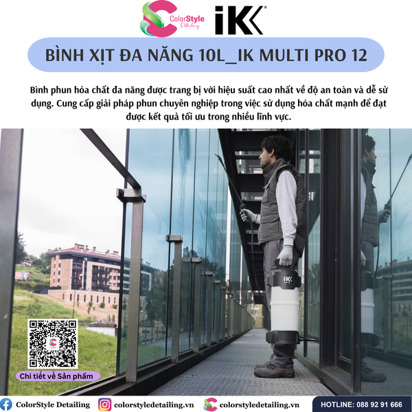  IK MULTI PRO 9 & 12 - Bình xịt/ phun hóa chất đa năng 8L - 10L 