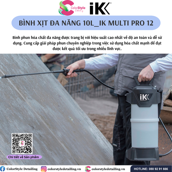  IK MULTI PRO 9 & 12 - Bình xịt/ phun hóa chất đa năng 8L - 10L 