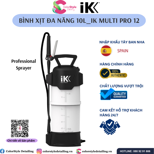  IK MULTI PRO 9 & 12 - Bình xịt/ phun hóa chất đa năng 8L - 10L 