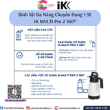  IK Multi Pro 2 360 Độ - Bình Xịt/Phun Hóa Chất Bằng Nhựa Cầm Tay 1.9L 