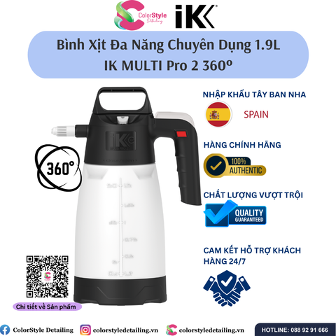  IK Multi Pro 2 360 Độ - Bình Xịt/Phun Hóa Chất Bằng Nhựa Cầm Tay 1.9L 