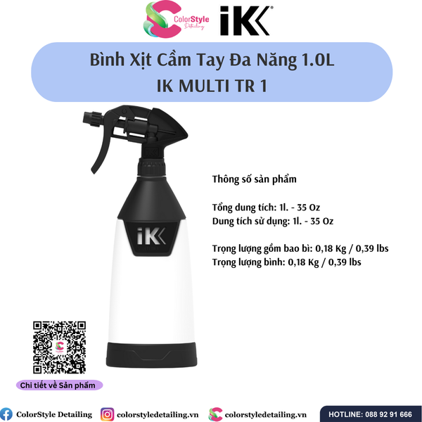  Bình xịt hóa chất đa năng IK MULTI TR 1 dung tích 1L 