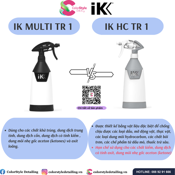  Bình xịt hóa chất đa năng IK MULTI TR 1 dung tích 1L 