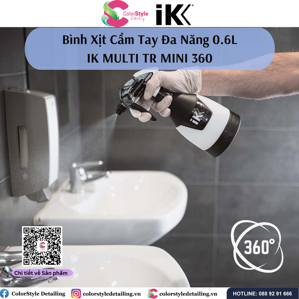  IK MULTI TR MINI 360 - Bình Xịt/Phun Hóa Chất Bằng Nhựa Cầm Tay 0.6L 