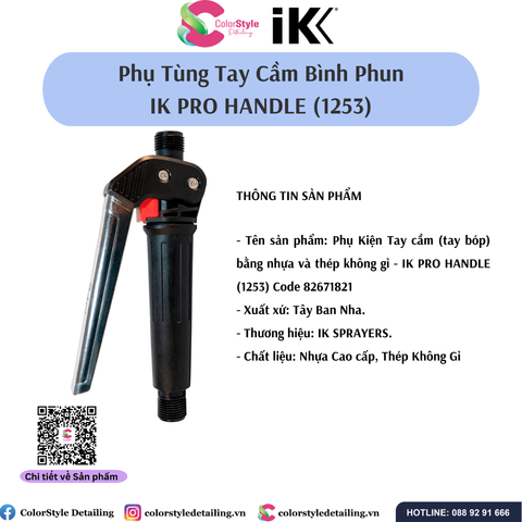  IK PRO HANDLE (phụ tùng bình xịt IK) Tay cầm bằng nhựa & thép không gỉ 