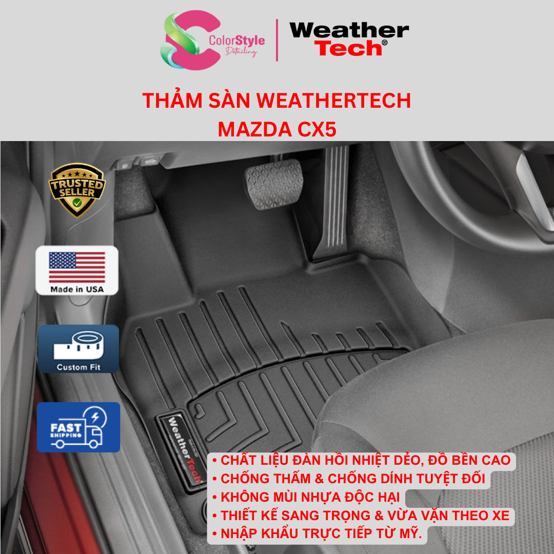 thumbnail image 2 of WeatherTech FloorLiner For 2007-2015 Mazda CX-9 – 2nd & 3rd Row, Black, TPE, USA Made 2 of 2