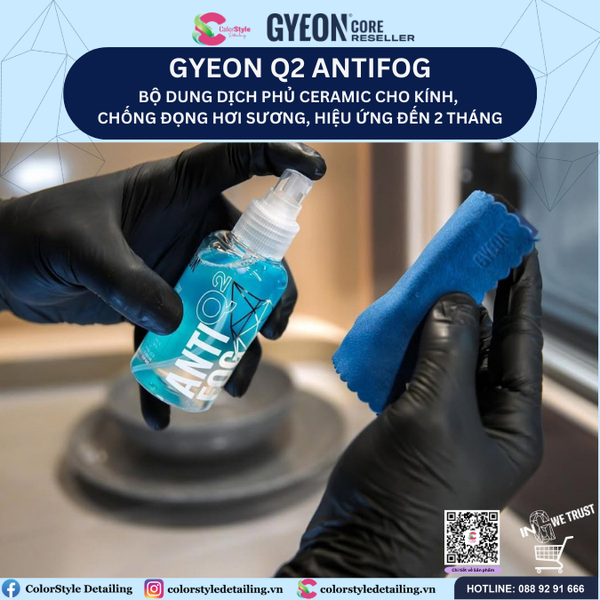 GYEON Q2 AntiFog Phủ Ceramic Kính Chống Đọng Hơi Sương Hiệu Ứng Đến2TH 