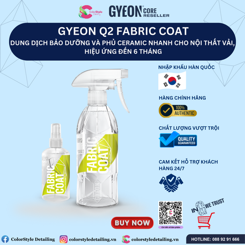  Dung dịch phủ ceramic vải nỉ GYEON Q2 FabricCoat 