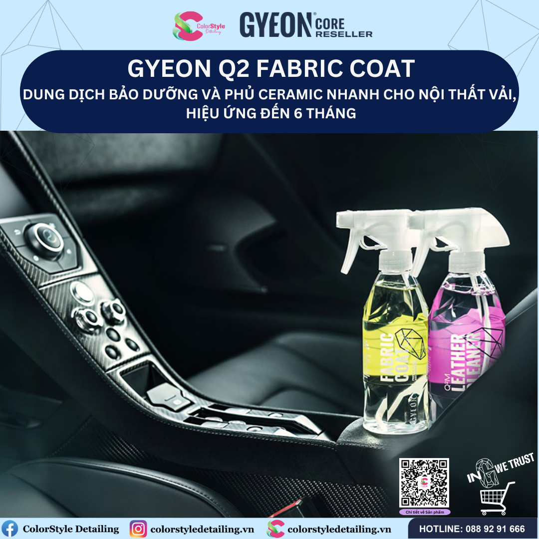 Gyeon Q² Fabric Coat - Imperméabilisant Textile Haute Durabilité - 400 Ml - Pour Sièges Auto, Toits Cabriolet, Tissus