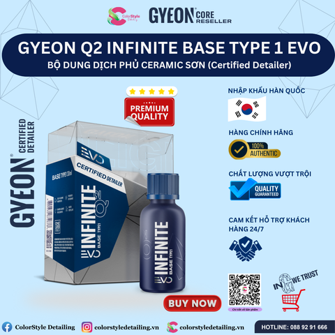  GYEON Q2 Infinite Base Type 1 EVO, Bộ Dung Dịch Phủ Ceramic Sơn 