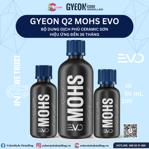  Bộ dung dịch phủ ceramic sơn GYEON Q2 Mohs EVO 