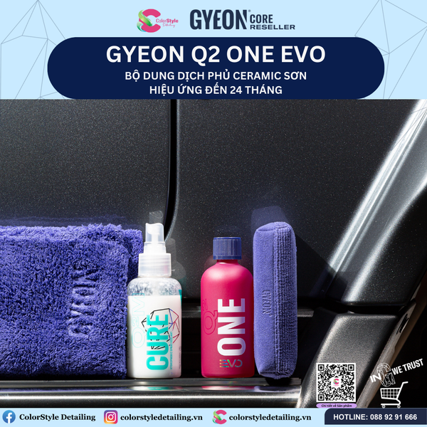  GYEON Q2 One EVO, Bộ Dung Dịch Phủ Ceramic Sơn, Hiệu Ứng Đến 24 Tháng 