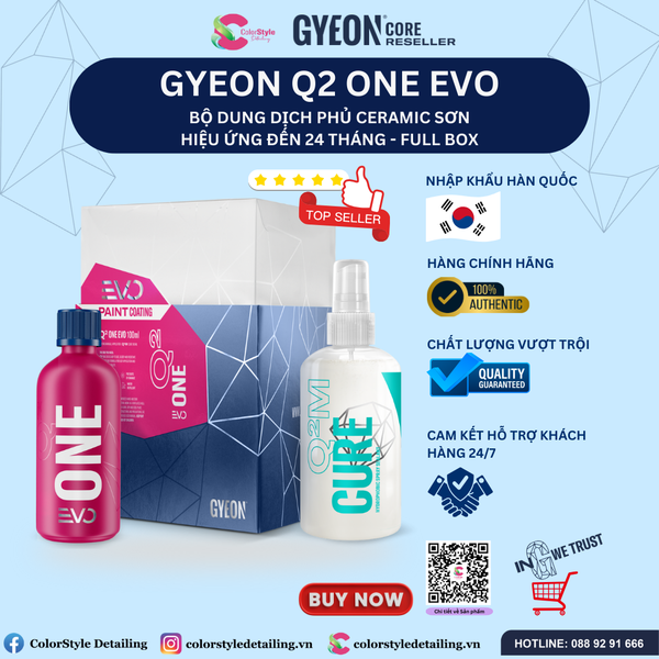  GYEON Q2 One EVO, Bộ Dung Dịch Phủ Ceramic Sơn, Hiệu Ứng Đến 24 Tháng 