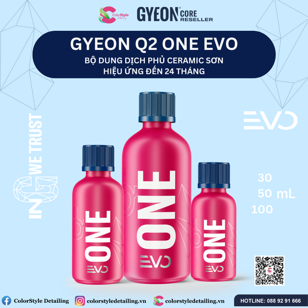  GYEON Q2 One EVO, Bộ Dung Dịch Phủ Ceramic Sơn, Hiệu Ứng Đến 24 Tháng 