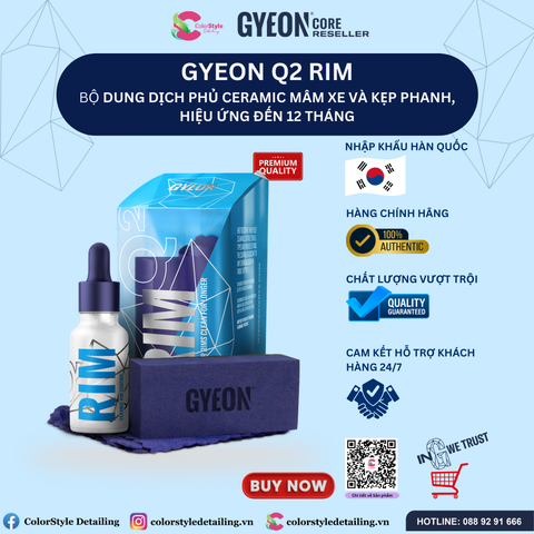  GYEON Q2 Rim EVO. Dung Dịch Phủ Ceramic Mâm Xe, Hiệu Ứng Đến 18th 
