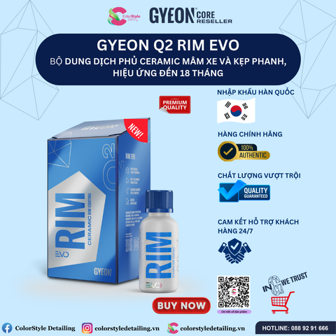  GYEON Q2 Rim EVO. Dung Dịch Phủ Ceramic Mâm Xe, Hiệu Ứng Đến 18th 