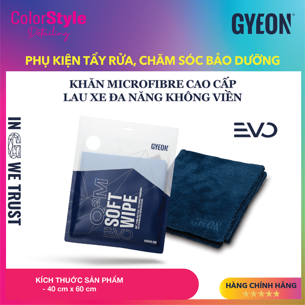  Khăn microfibre cao cấp lau xe đa năng không viền GYEON Q²M SoftWipe EVO 40x60 cm 