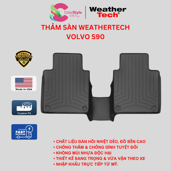  Thảm sàn WeatherTech Volvo S90 (Hàng ghế sau), Chính hãng Mỹ 