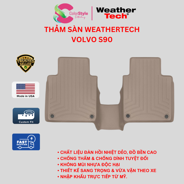  Thảm sàn WeatherTech Volvo S90 (Hàng ghế sau), Chính hãng Mỹ 