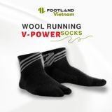  WOOL V-POWER  SOCKS BLACK/GREY 