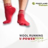  WOOL V-POWER  SOCKS RED/BROWN 