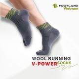  WOOL V-POWER  SOCKS GREY/GREEN 