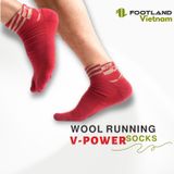  WOOL V-POWER  SOCKS RED/BROWN 