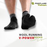  WOOL V-POWER  SOCKS BLACK/GREY 
