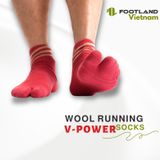  WOOL V-POWER  SOCKS RED/BROWN 