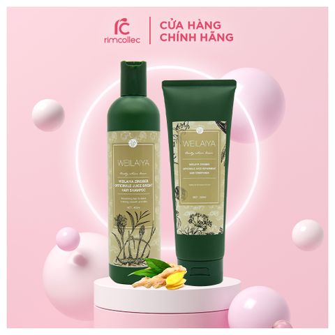 Bộ Dầu Gội Xã Gừng Hà Thủ Ô Weilaiya Zingiber Officinale Juice Bright Hair Shampoo 400ml và Conditioner 250ml