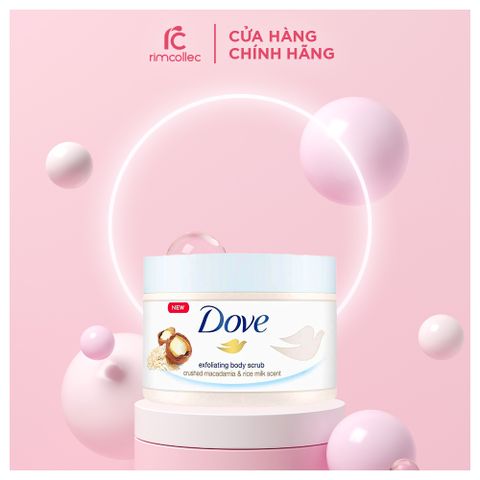 Tẩy Tế Bào Chết Dove Macca Gạo Exfoliating Body Polish 225ml (Bản Đức)