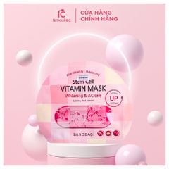 Mặt Nạ Banobagi Stem Cell Vitamin Mask Màu Hồng Dưỡng Trắng Làm Dịu Da Hộp 10 Miếng