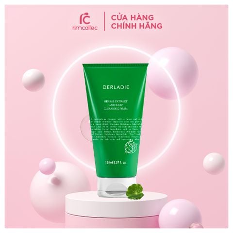 Sữa Rửa Mặt Tràm Trà Sạch Sâu Derladie Herbal Extract Care Deep Cleansing Foam 150ml