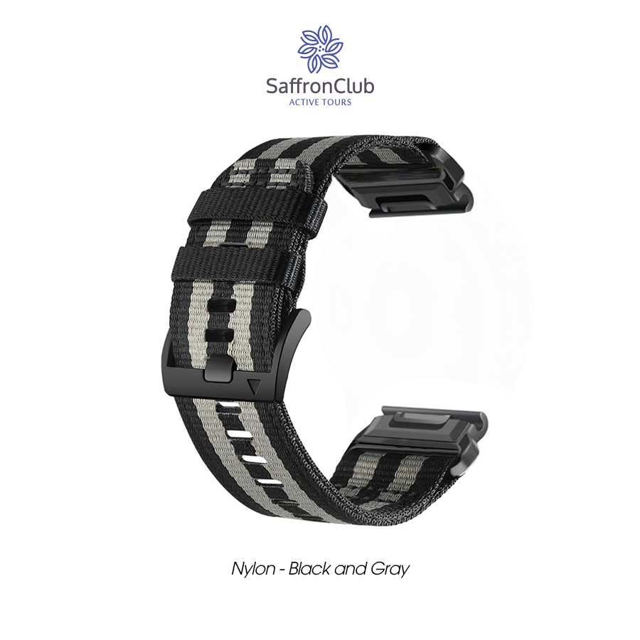  Lock Fit 22mm Nylon Band - Black/Gray 