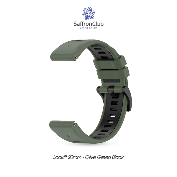  Dây đeo Quick Fit 20mm Sillicone cho Garmin-Olive Green/Black 