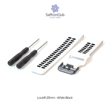  Lock Fit 20mm Band - White/Black 