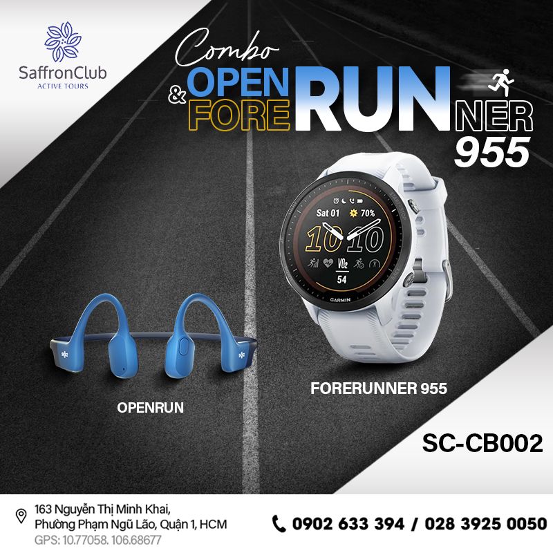  Combo tai nghe SHOKZ OpenRun & đồng hồ GARMIN Forerunner 955 