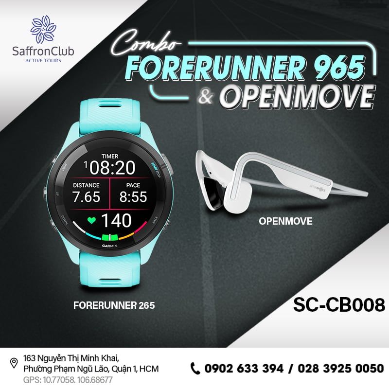  Combo tai nghe SHOKZ OpenMove & đồng hồ GARMIN Forerunner 265 