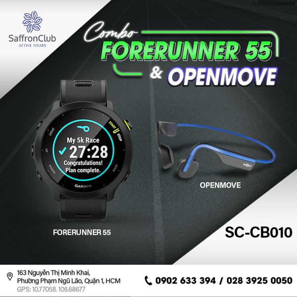  Combo tai nghe SHOKZ OpenMove & đồng hồ GARMIN Forerunner 55 