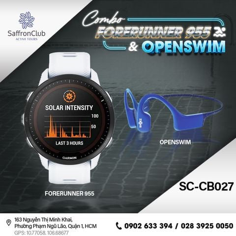  Combo tai nghe SHOKZ OpenSwim & đồng hồ GARMIN Forerunner 955 