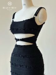 BLACK TWEED DRESS