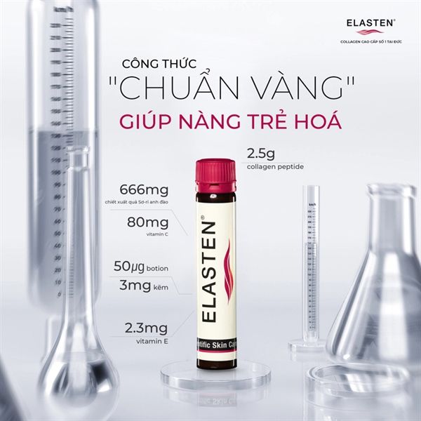 Nước Uống Bổ Sung Collagen, Làm Đẹp Da Elasten (28 ống x 25ml)